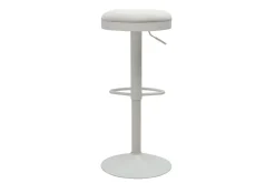 Tabourets de bar réglables en tissu chenille écru et métal (lot de 2) THOR