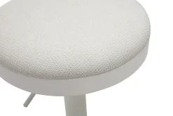 Tabourets de bar réglables en tissu chenille écru et métal (lot de 2) THOR