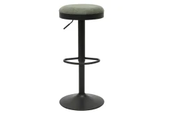 Tabourets de bar réglables en tissu chenille vert kaki et métal (lot de 2) THOR