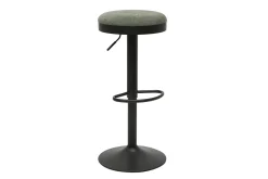 Tabourets de bar réglables en tissu chenille vert kaki et métal (lot de 2) THOR