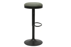 Tabourets de bar réglables en tissu chenille vert kaki et métal (lot de 2) THOR