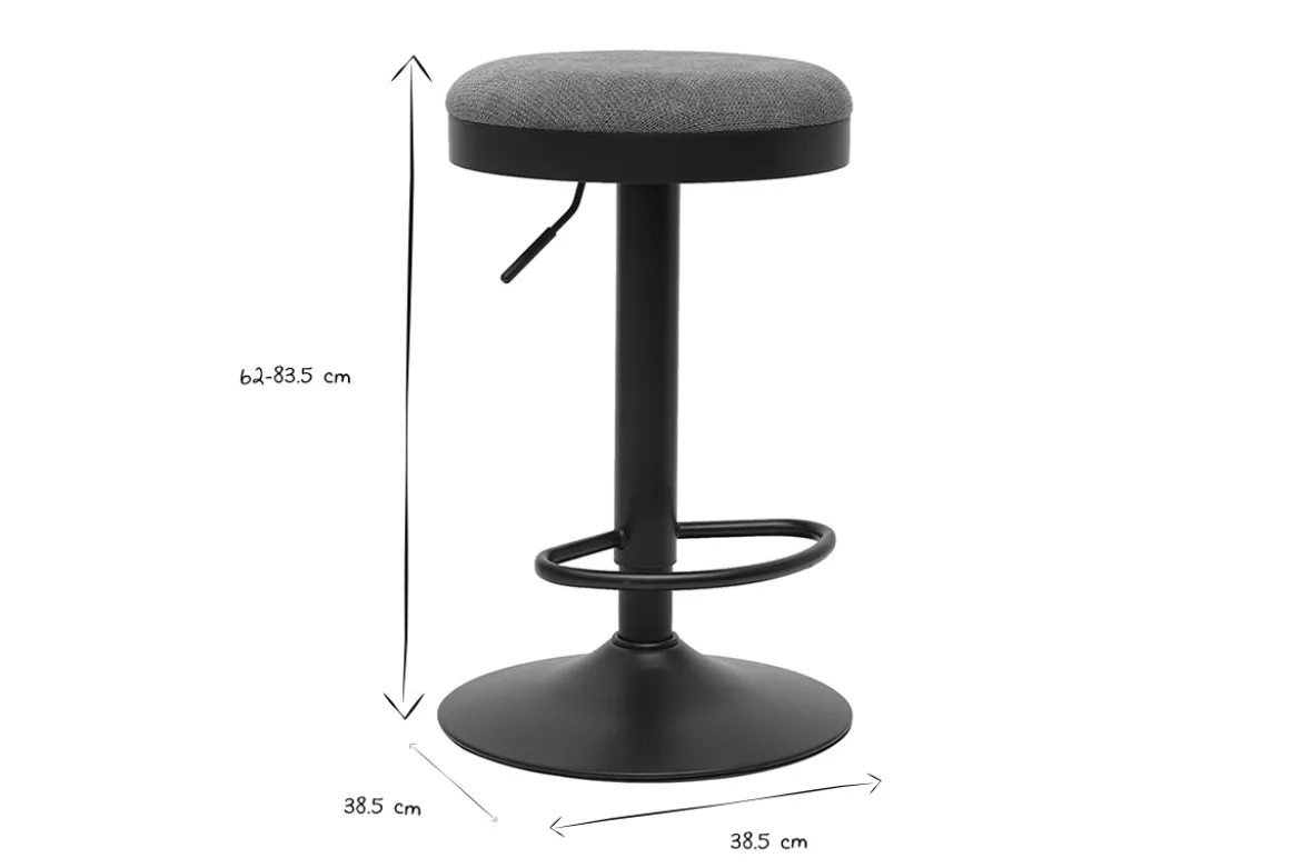 Tabourets de bar réglables en tissu chenille vert kaki et métal (lot de 2) THOR