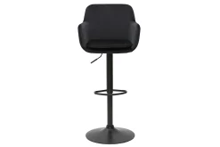 Tabourets de bar réglables en velours noir et métal (lot de 2) AMIKA