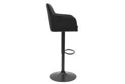 Tabourets de bar réglables en velours noir et métal (lot de 2) AMIKA