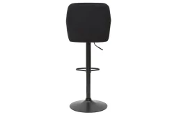 Tabourets de bar réglables en velours noir et métal (lot de 2) AMIKA