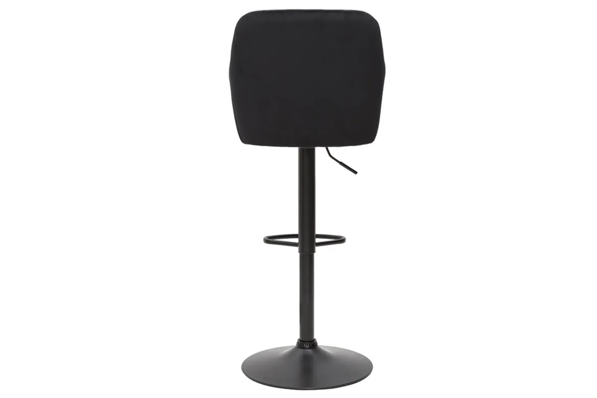 Tabourets de bar réglables en velours noir et métal (lot de 2) AMIKA