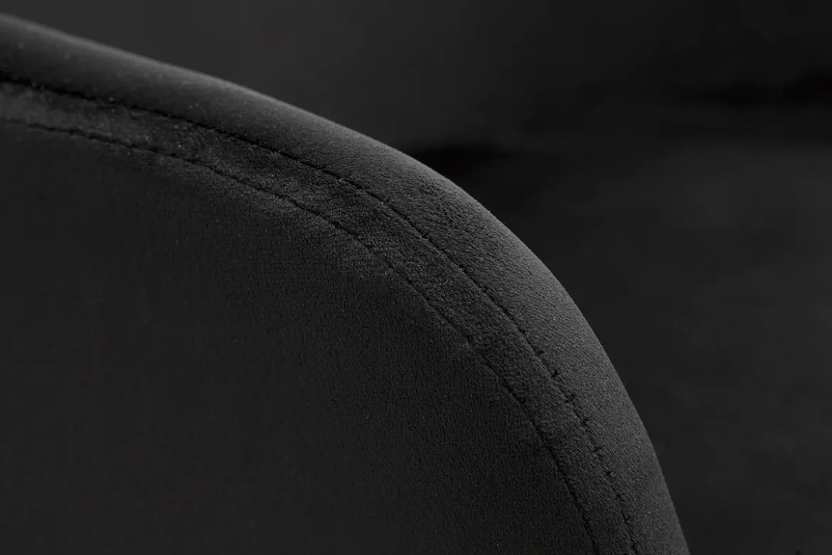 Tabourets de bar réglables en velours noir et métal (lot de 2) AMIKA