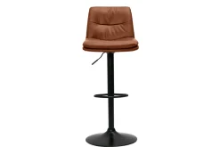 Tabourets de bar réglables marrons et métal noir (lot de 2) ZUCK
