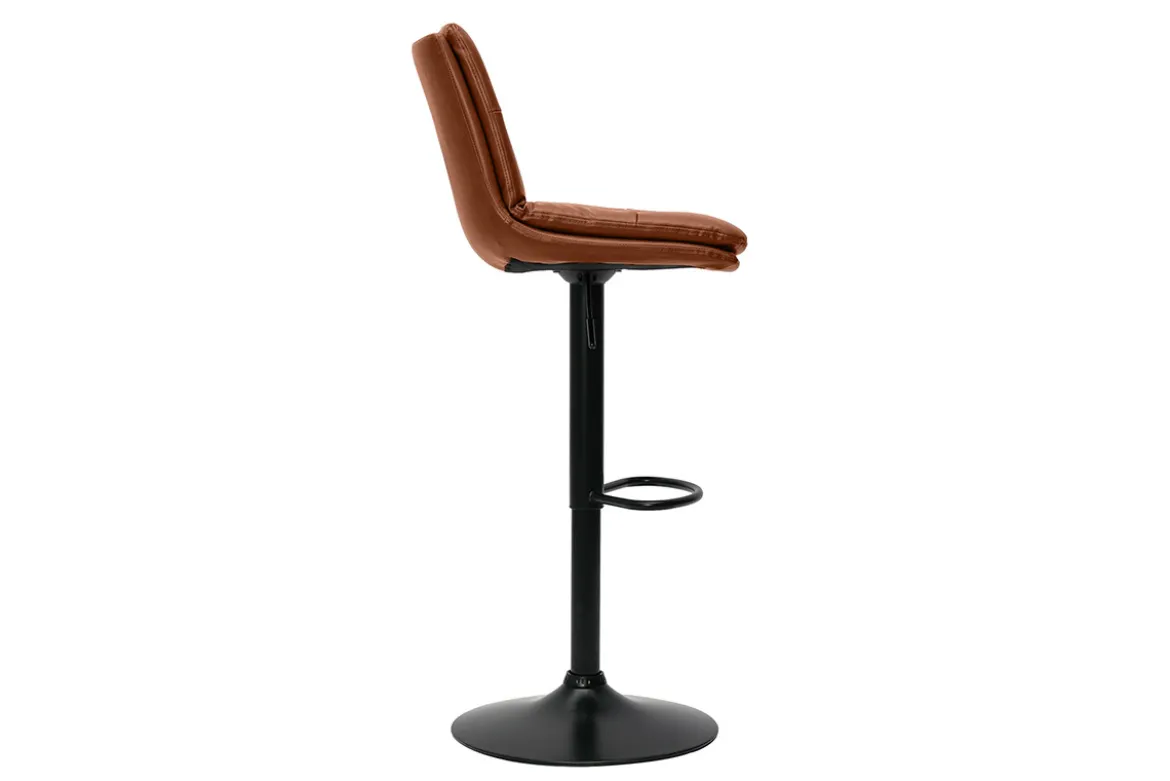 Tabourets de bar réglables marrons et métal noir (lot de 2) ZUCK