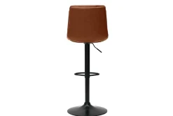 Tabourets de bar réglables marrons et métal noir (lot de 2) ZUCK