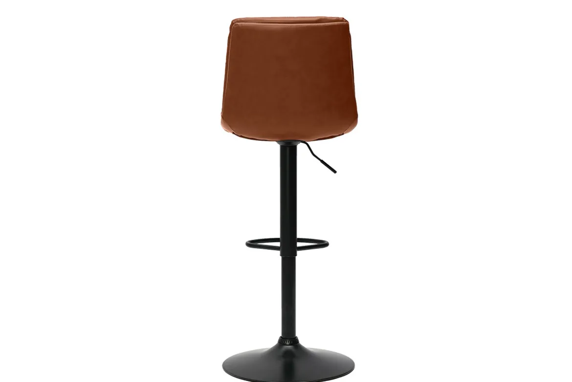Tabourets de bar réglables marrons et métal noir (lot de 2) ZUCK