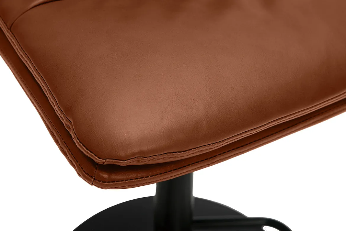 Tabourets de bar réglables marrons et métal noir (lot de 2) ZUCK