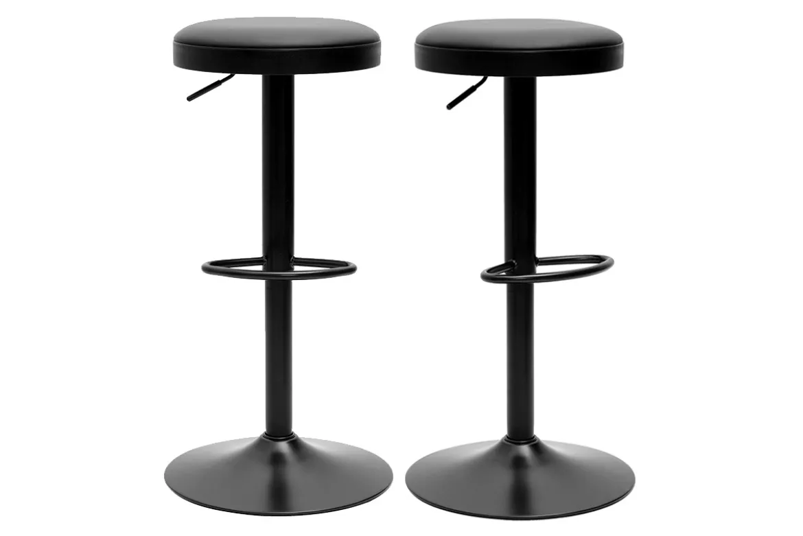 Tabourets de bar réglables noirs (lot de 2) BYRON