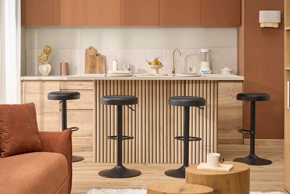 Tabourets de bar réglables noirs (lot de 2) BYRON