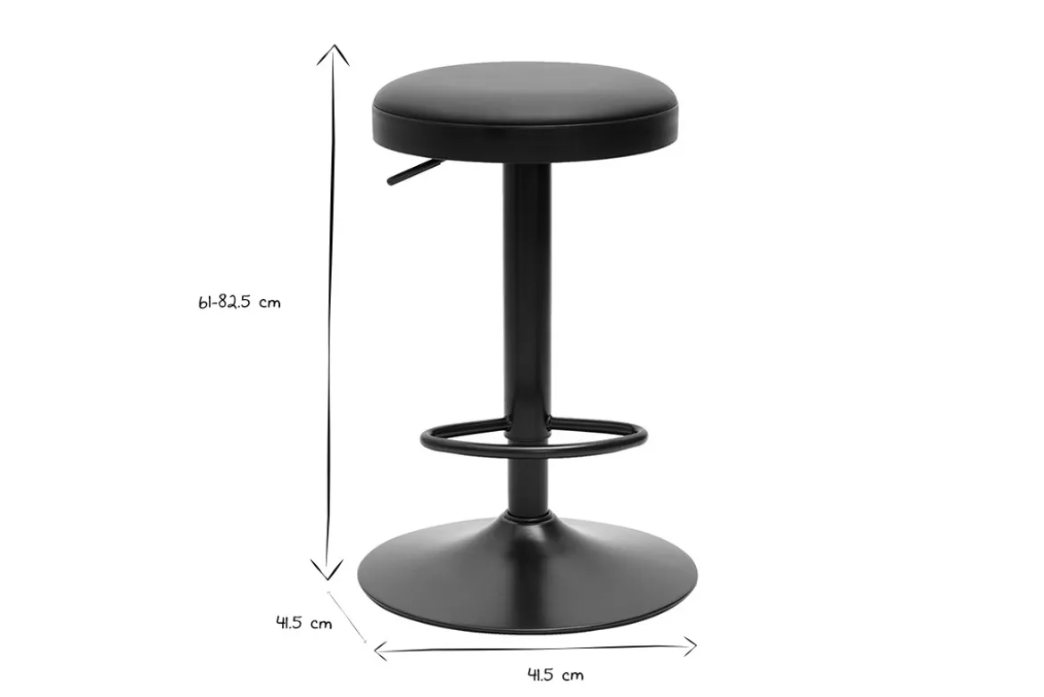 Tabourets de bar réglables noirs (lot de 2) BYRON