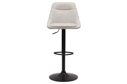 Tabourets de bar réglables pivotants 360° en tissu effet velours texturé beige et métal (lot de 2) ALESS