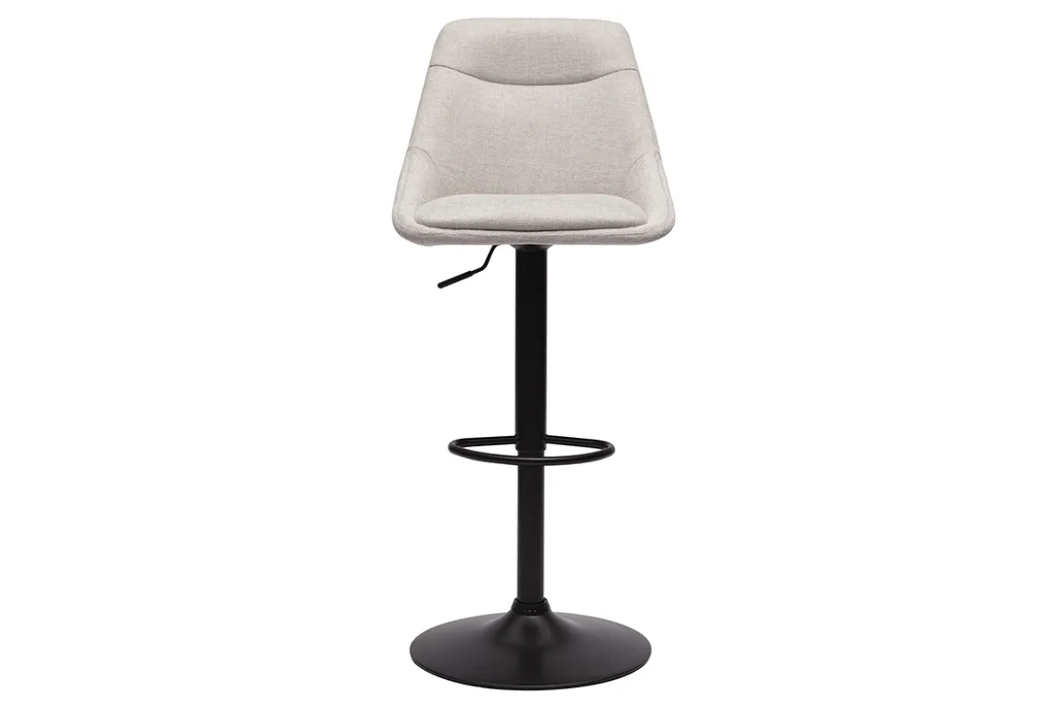 Tabourets de bar réglables pivotants 360° en tissu effet velours texturé beige et métal (lot de 2) ALESS