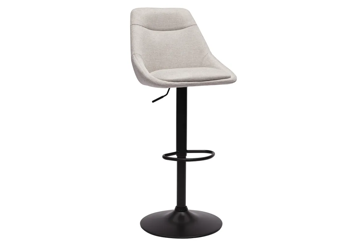 Tabourets de bar réglables pivotants 360° en tissu effet velours texturé beige et métal (lot de 2) ALESS