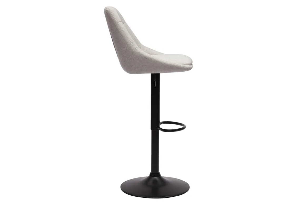 Tabourets de bar réglables pivotants 360° en tissu effet velours texturé beige et métal (lot de 2) ALESS