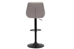 Tabourets de bar réglables pivotants 360° en tissu effet velours texturé beige et métal (lot de 2) ALESS
