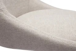 Tabourets de bar réglables pivotants 360° en tissu effet velours texturé beige et métal (lot de 2) ALESS