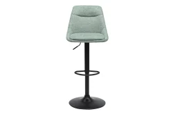 Tabourets de bar réglables pivotants 360° en tissu effet velours texturé vert céladon et métal (lot de 2) ALESS