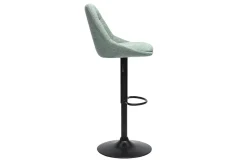 Tabourets de bar réglables pivotants 360° en tissu effet velours texturé vert céladon et métal (lot de 2) ALESS
