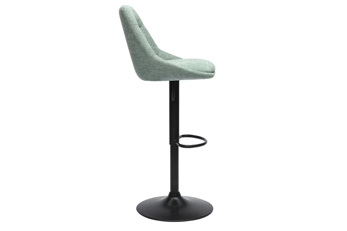 Tabourets de bar réglables pivotants 360° en tissu effet velours texturé vert céladon et métal (lot de 2) ALESS