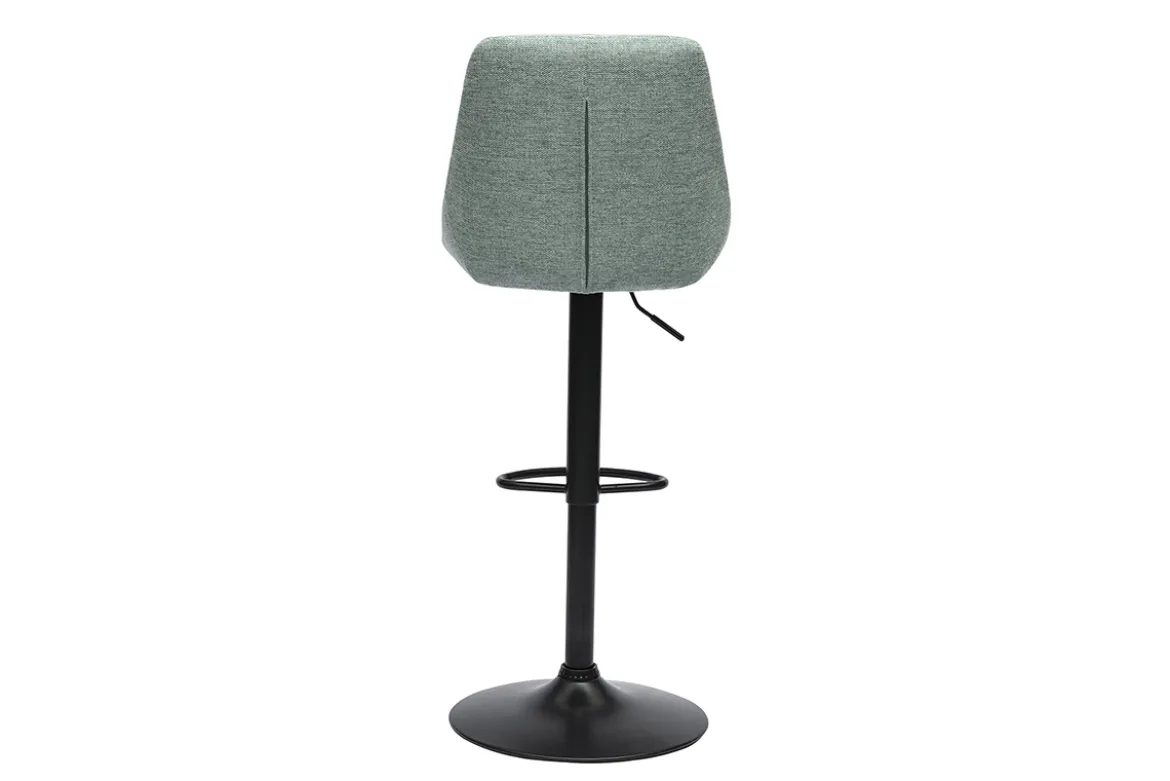 Tabourets de bar réglables pivotants 360° en tissu effet velours texturé vert céladon et métal (lot de 2) ALESS