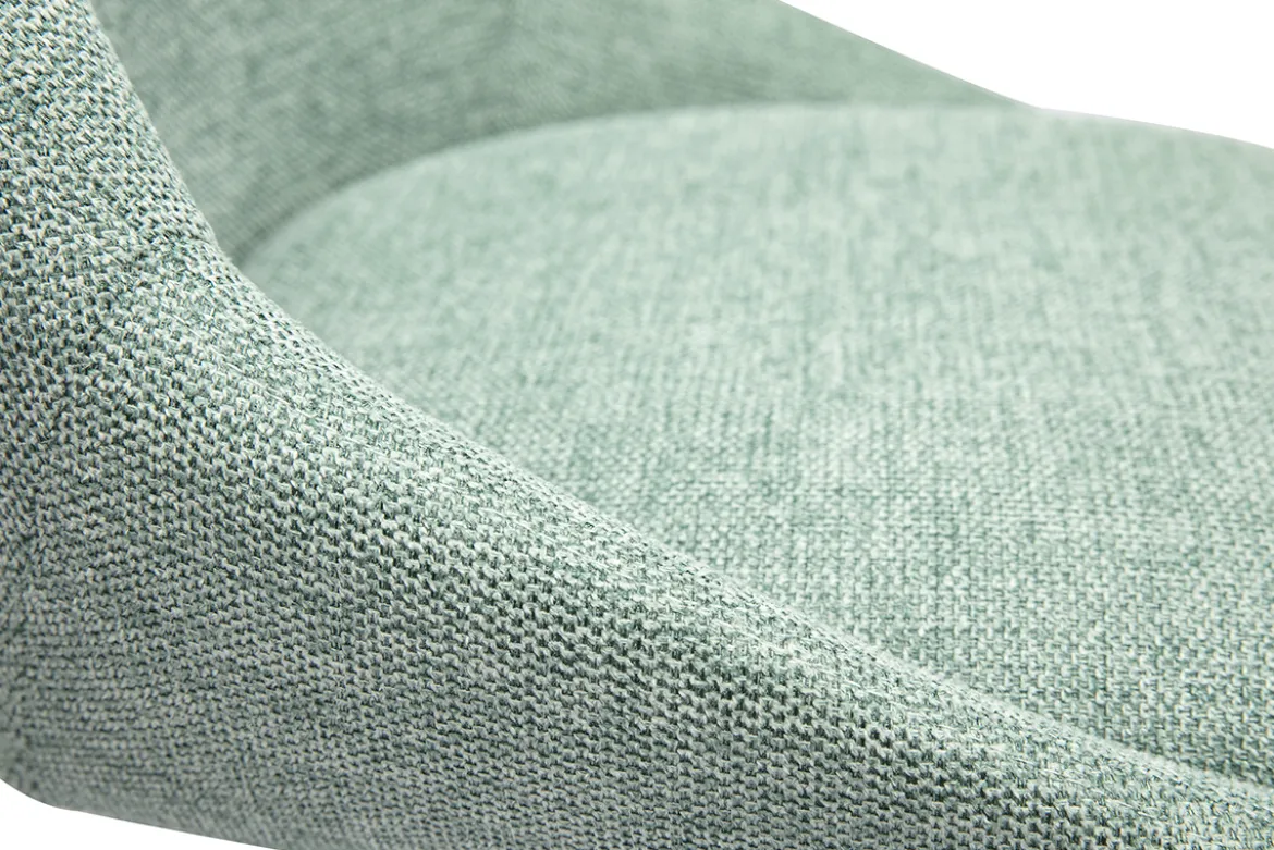 Tabourets de bar réglables pivotants 360° en tissu effet velours texturé vert céladon et métal (lot de 2) ALESS