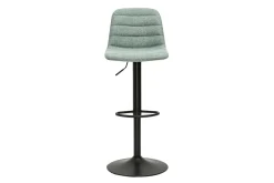 Tabourets de bar réglables pivotants 360° en tissu effet velours texturé céladon et métal (lot de 2) SAURY