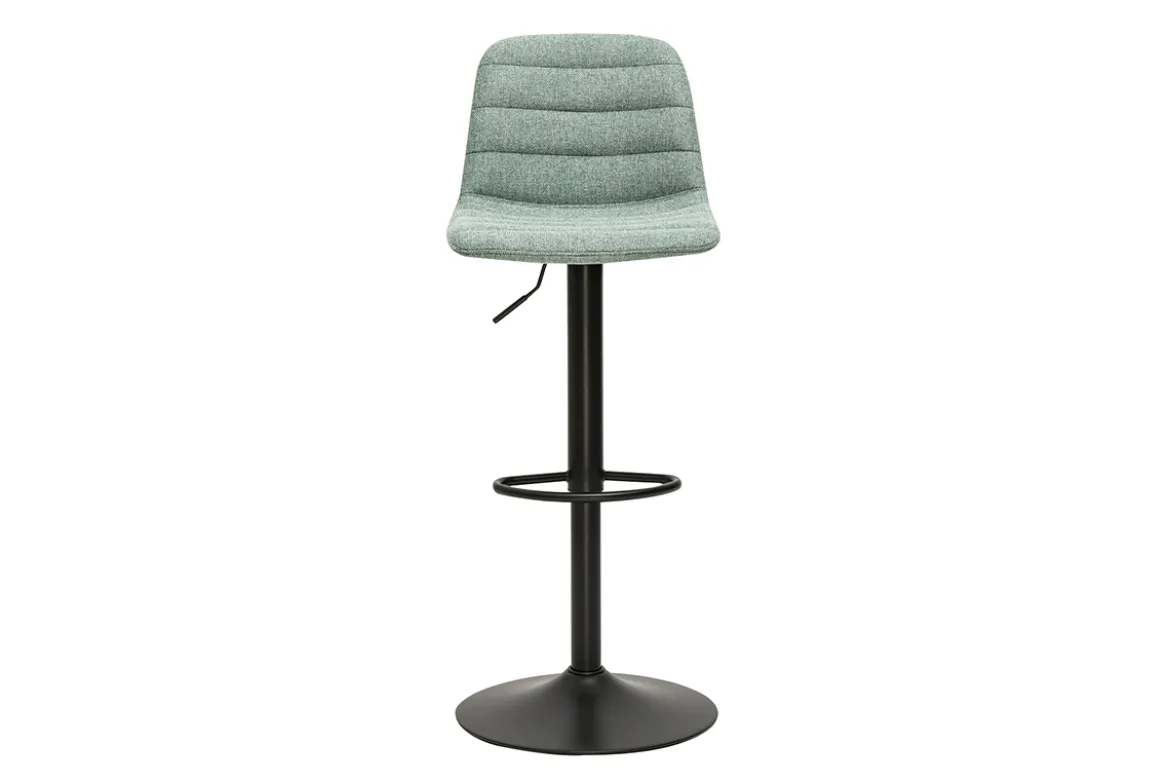Tabourets de bar réglables pivotants 360° en tissu effet velours texturé céladon et métal (lot de 2) SAURY