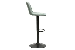 Tabourets de bar réglables pivotants 360° en tissu effet velours texturé céladon et métal (lot de 2) SAURY