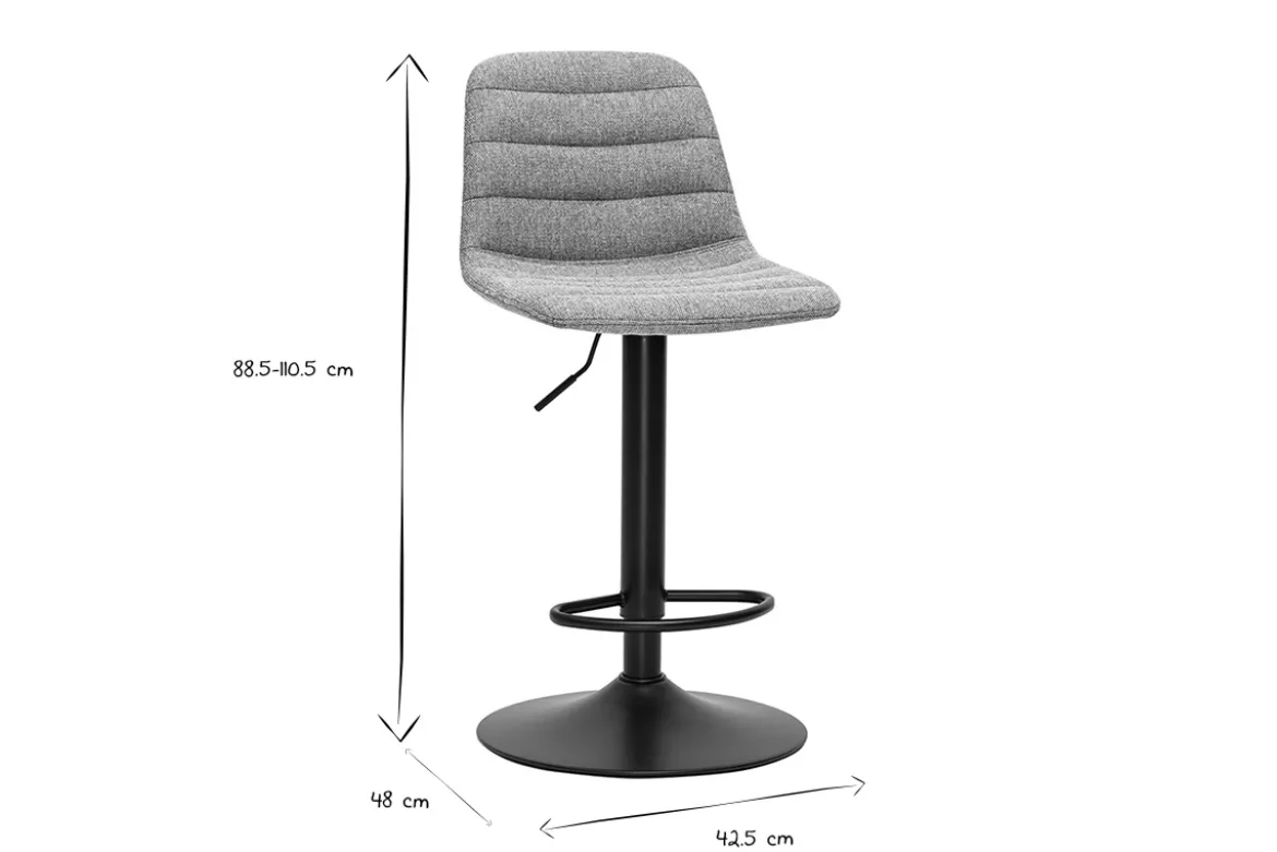 Tabourets de bar réglables pivotants 360° en tissu effet velours texturé céladon et métal (lot de 2) SAURY