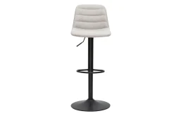 Tabourets de bar réglables pivotants 360° en tissu effet velours texturé beige et métal (lot de 2) SAURY