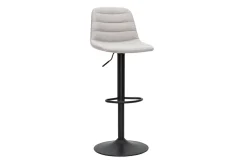 Tabourets de bar réglables pivotants 360° en tissu effet velours texturé beige et métal (lot de 2) SAURY