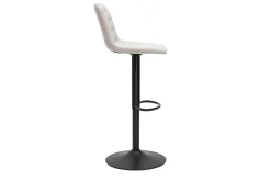Tabourets de bar réglables pivotants 360° en tissu effet velours texturé beige et métal (lot de 2) SAURY