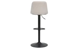 Tabourets de bar réglables pivotants 360° en tissu effet velours texturé beige et métal (lot de 2) SAURY