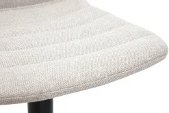 Tabourets de bar réglables pivotants 360° en tissu effet velours texturé beige et métal (lot de 2) SAURY
