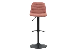Tabourets de bar réglables pivotants 360° en tissu effet velours texturé terracotta et métal (lot de 2) SAURY