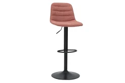 Tabourets de bar réglables pivotants 360° en tissu effet velours texturé terracotta et métal (lot de 2) SAURY