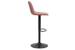 Tabourets de bar réglables pivotants 360° en tissu effet velours texturé terracotta et métal (lot de 2) SAURY