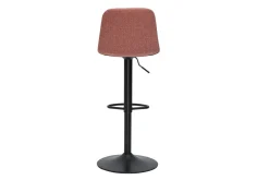Tabourets de bar réglables pivotants 360° en tissu effet velours texturé terracotta et métal (lot de 2) SAURY
