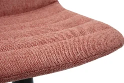 Tabourets de bar réglables pivotants 360° en tissu effet velours texturé terracotta et métal (lot de 2) SAURY
