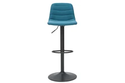 Tabourets de bar réglables pivotants 360° en tissu et métal bleu canard (lot de 2) SAURY