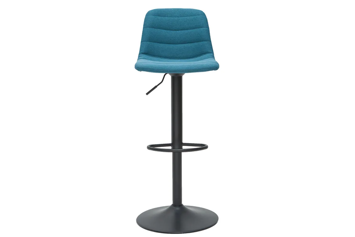Tabourets de bar réglables pivotants 360° en tissu et métal bleu canard (lot de 2) SAURY