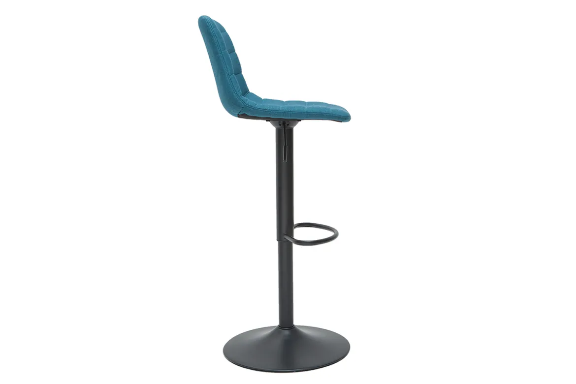 Tabourets de bar réglables pivotants 360° en tissu et métal bleu canard (lot de 2) SAURY