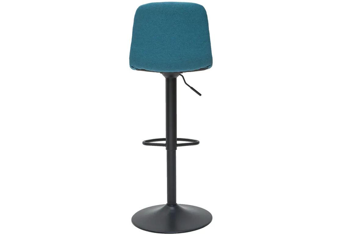 Tabourets de bar réglables pivotants 360° en tissu et métal bleu canard (lot de 2) SAURY