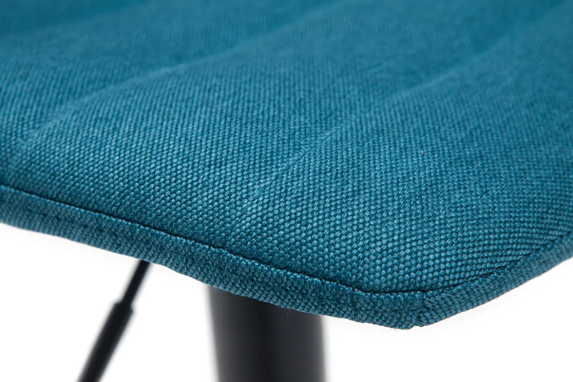 Tabourets de bar réglables pivotants 360° en tissu et métal bleu canard (lot de 2) SAURY