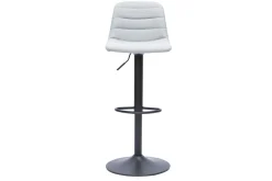 Tabourets de bar réglables pivotants 360° en tissu gris clair et métal (lot de 2) SAURY